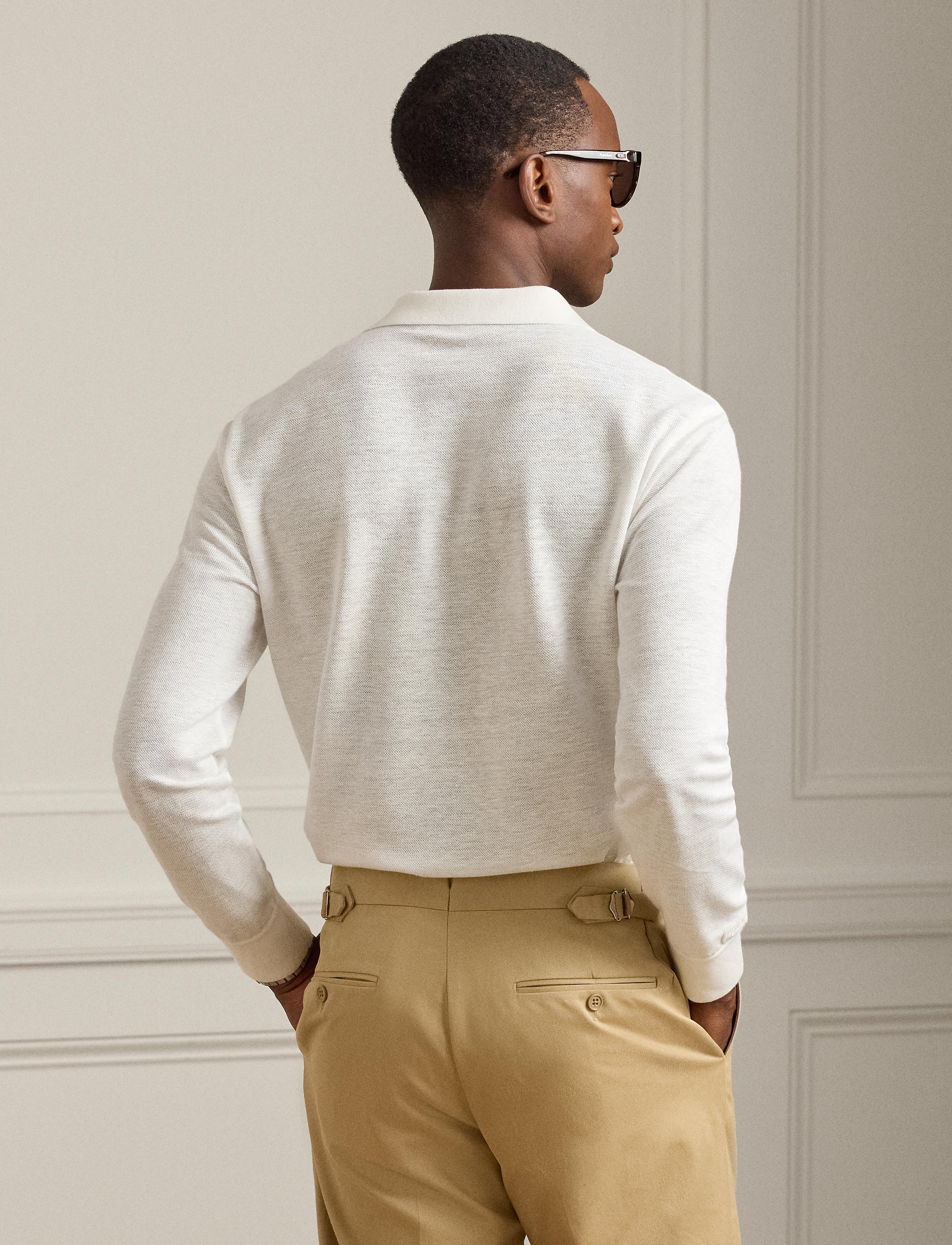 Polo en piqué de lin - Off White