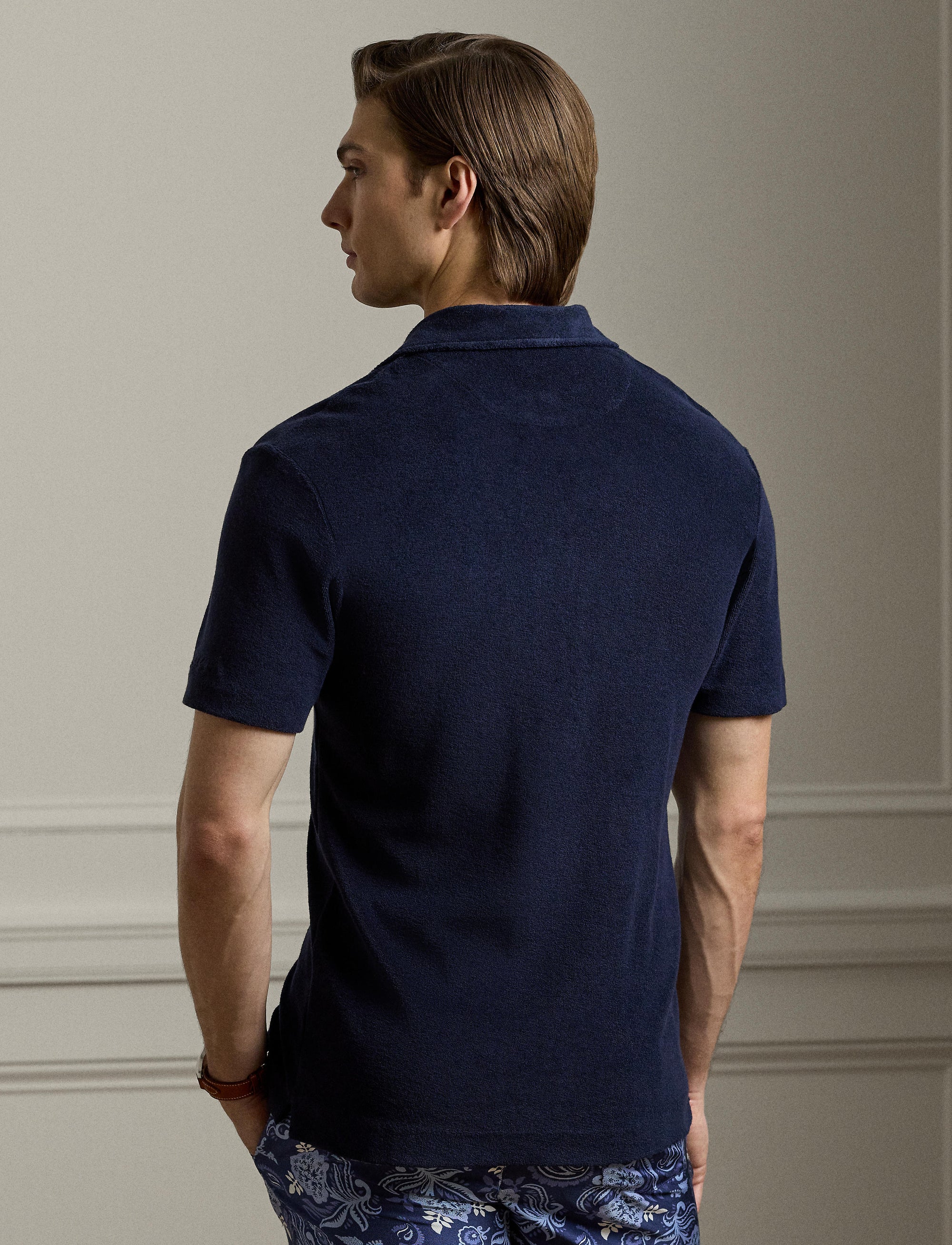 Riviera safari shirt in terry fleece - Classic Chairman Navy