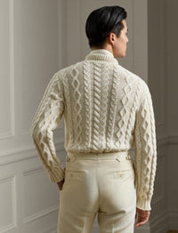 Pull à torsades coton mélangé - Classic Cream