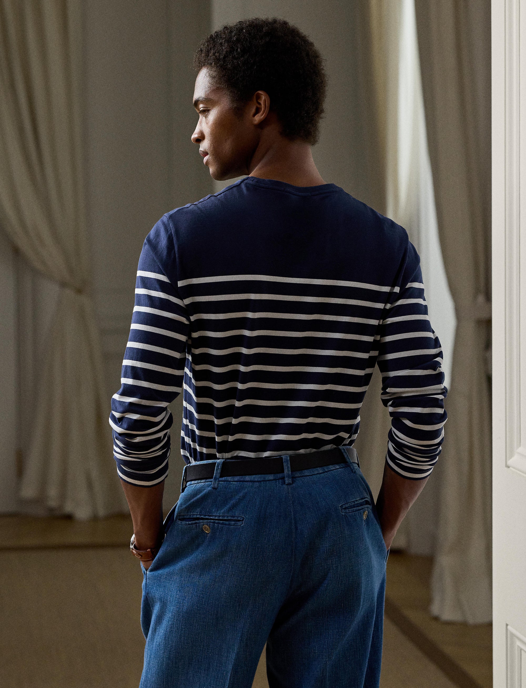 Striped long-sleeved T-shirt - Classic Chairman Navy & Dckwsh W