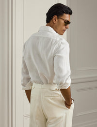 Shirt in braided linen - White
