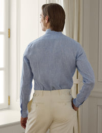 Linen and chambray shirt - Light Blue