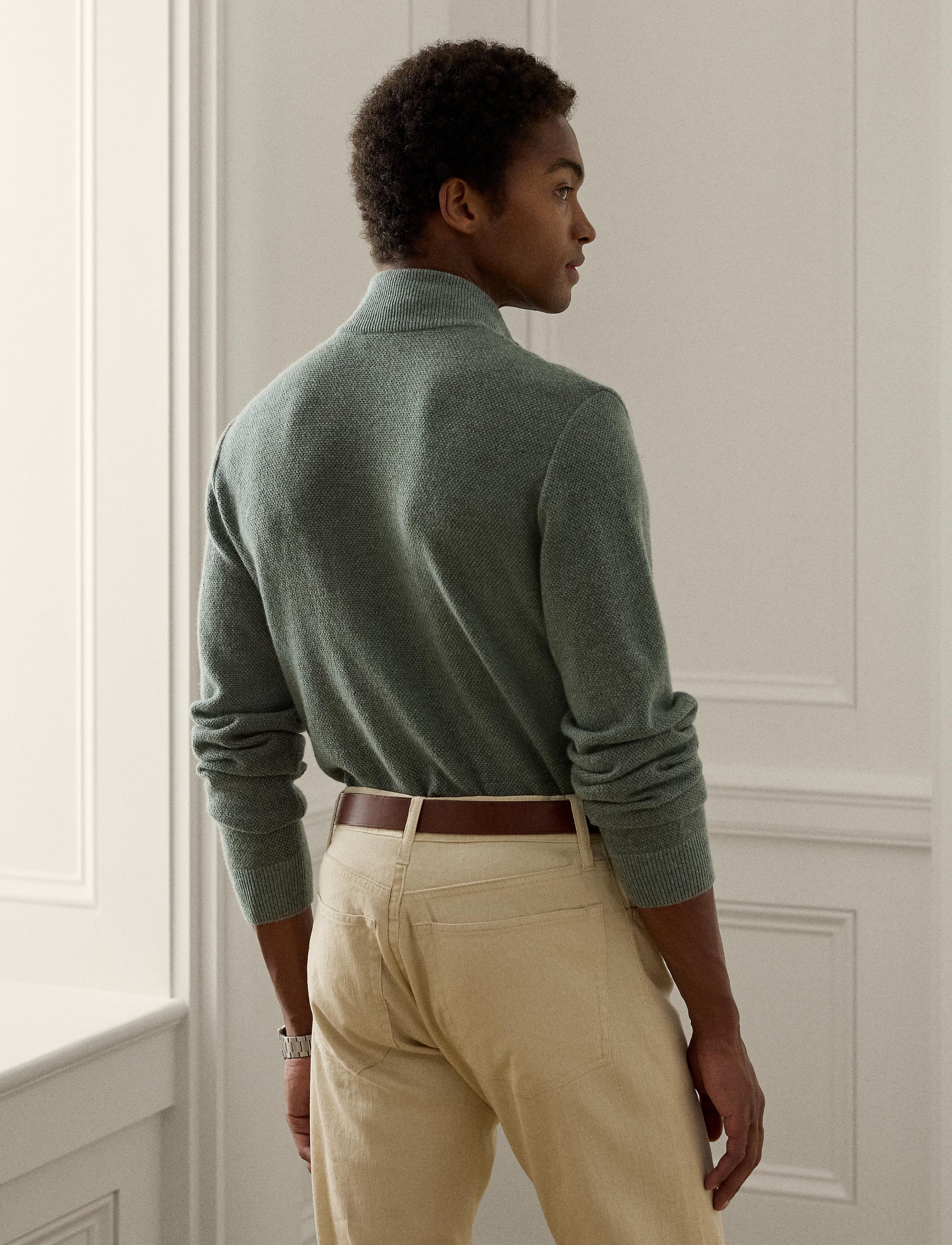 Pull demi-zippé œil-de-perdrix en cachemire - Lovett & Multicolore