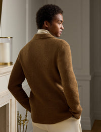 Cardigan en cachemire - Dark Camel Melange