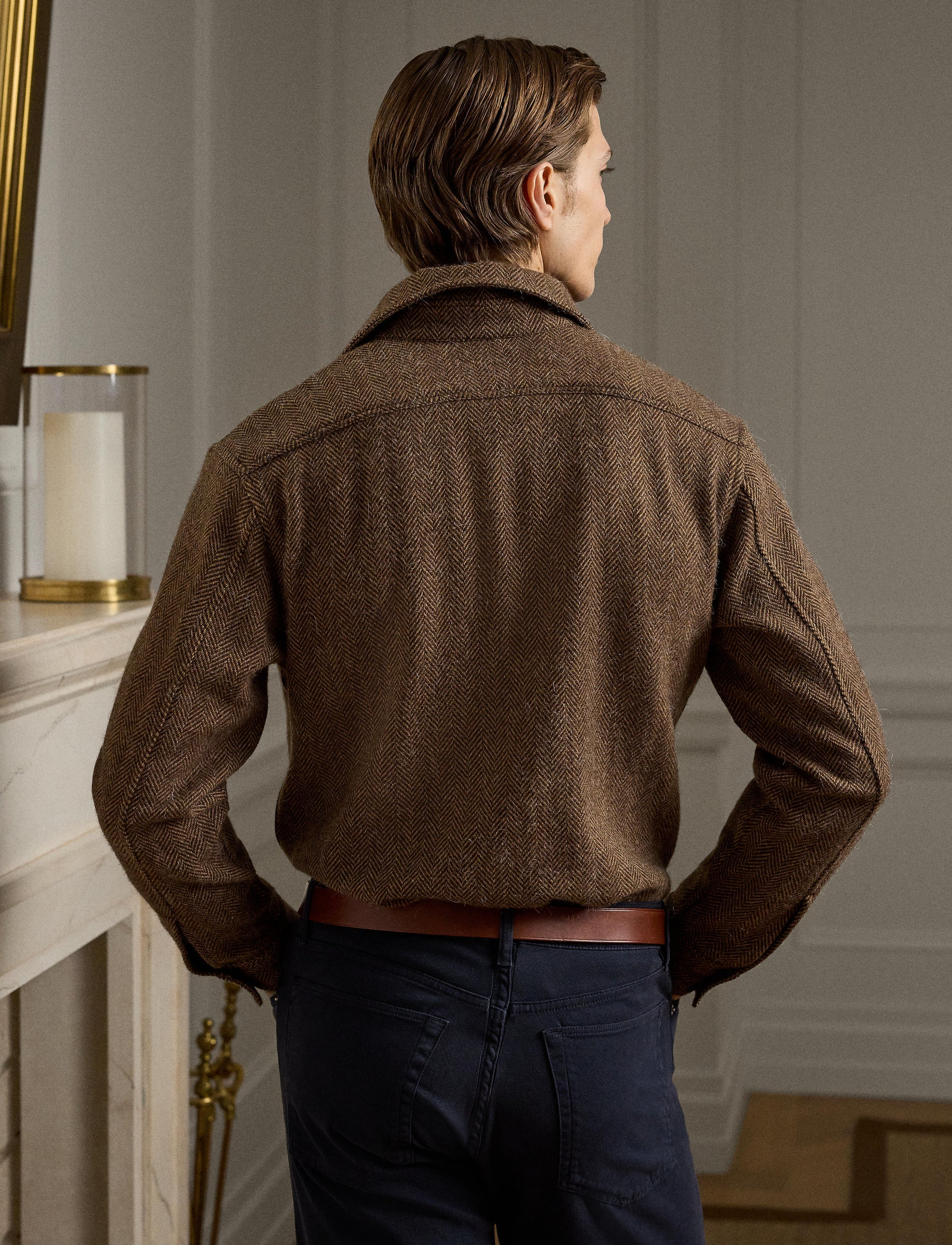Wool and cashmere blend button-down sports shirt - Multicolour