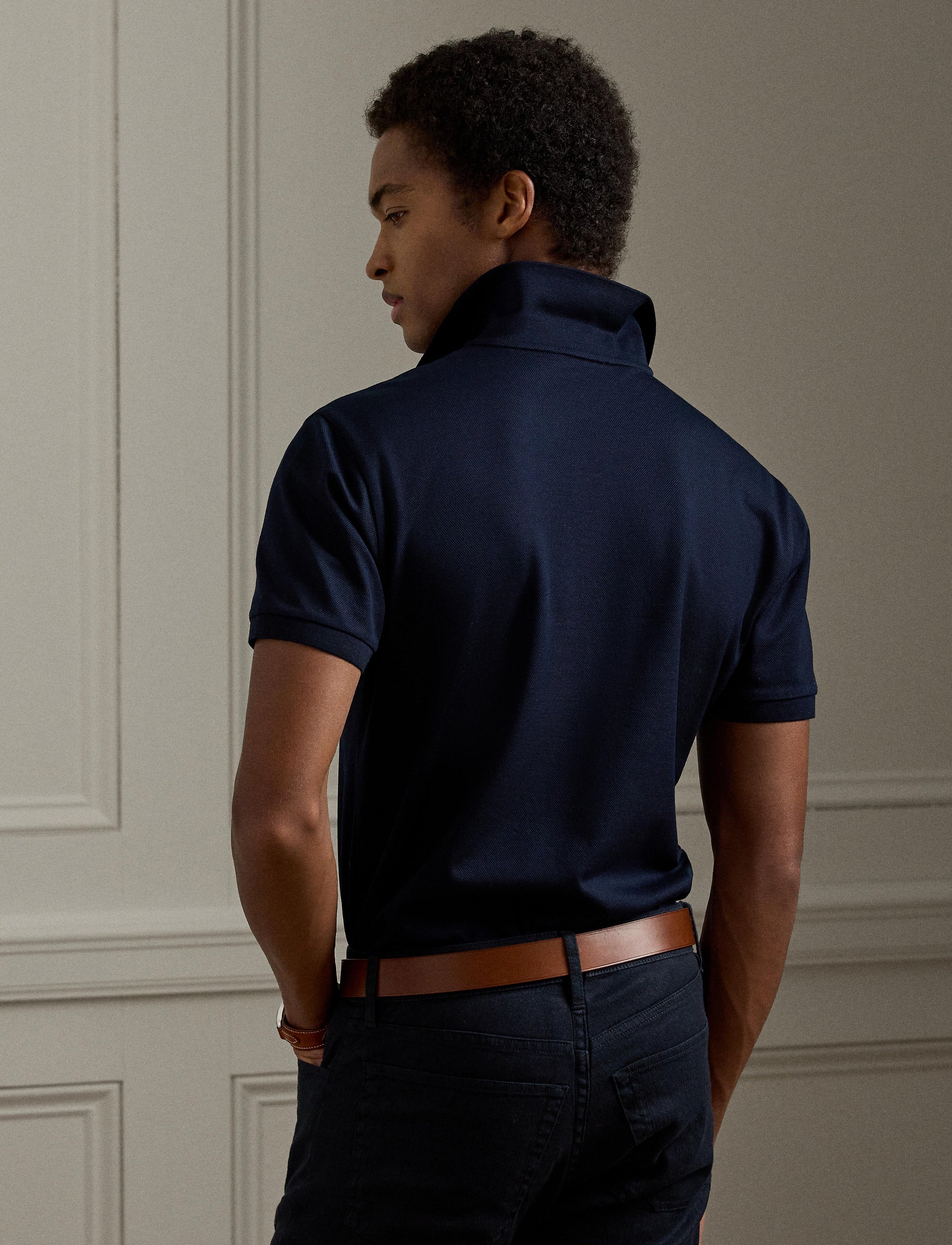 Bear Custom Slim pique polo shirt - Classic Chairman Navy