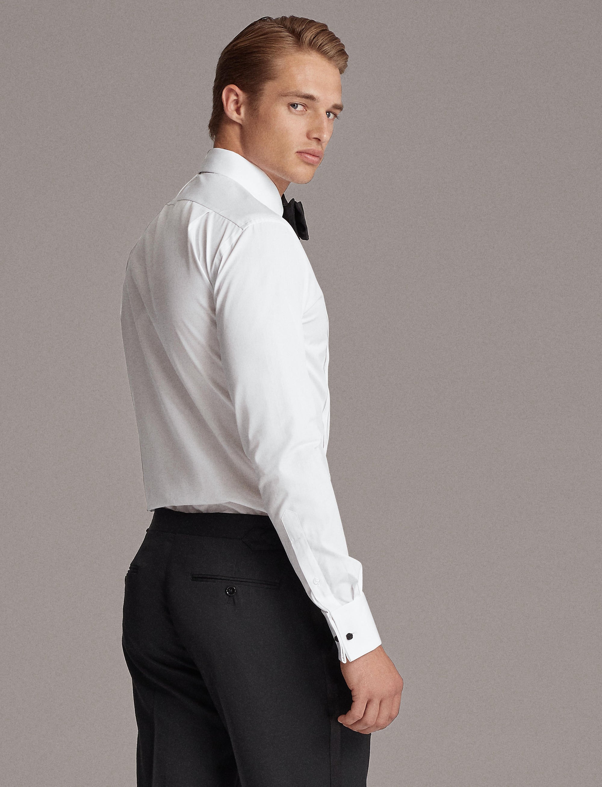 Chemise de smoking en popeline - White