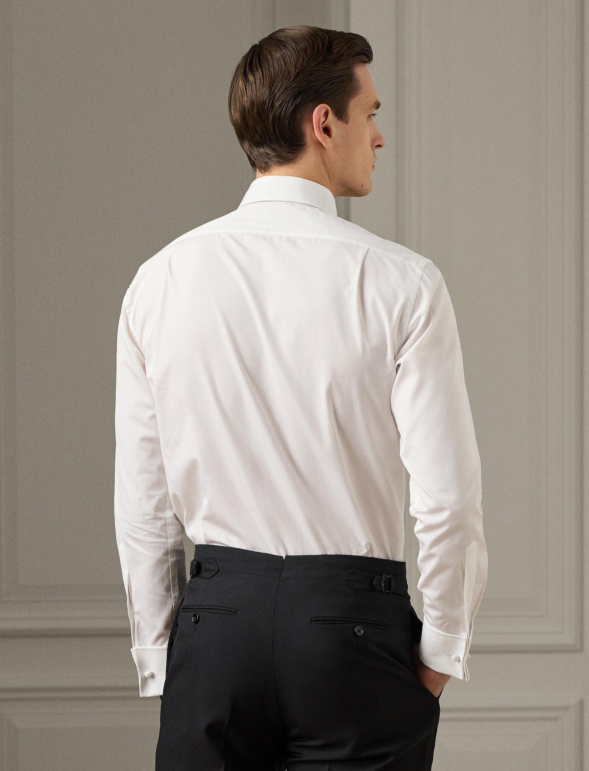 Chemise de smoking en popeline - White