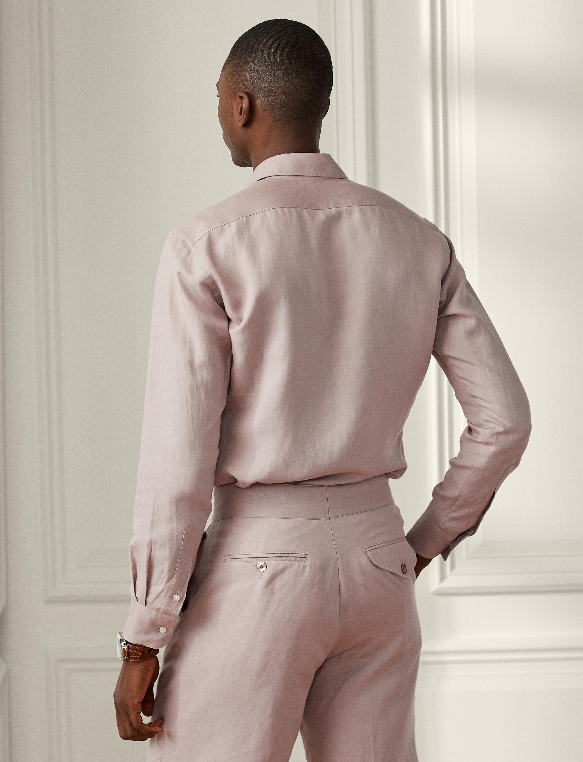 Linen and silk shirt - Dusty Pink