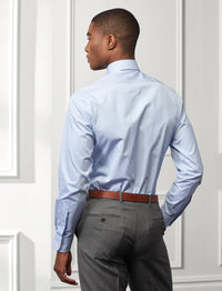 Chemise rayée en sergé infroissable - Light Blue & White