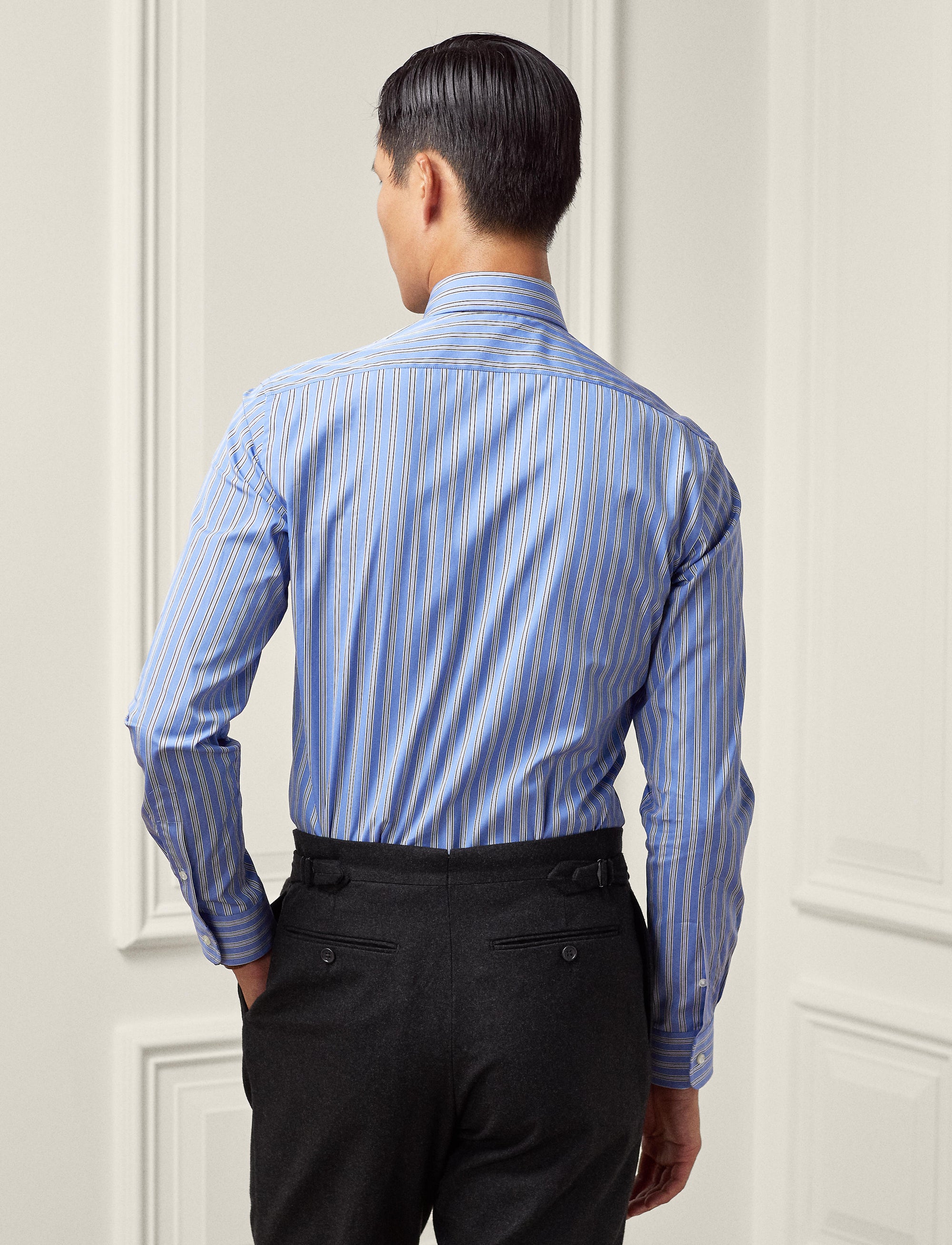 Chemise rayée en popeline - Bleu & Blanc