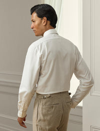 Wrinkle-resistant twill shirt - White