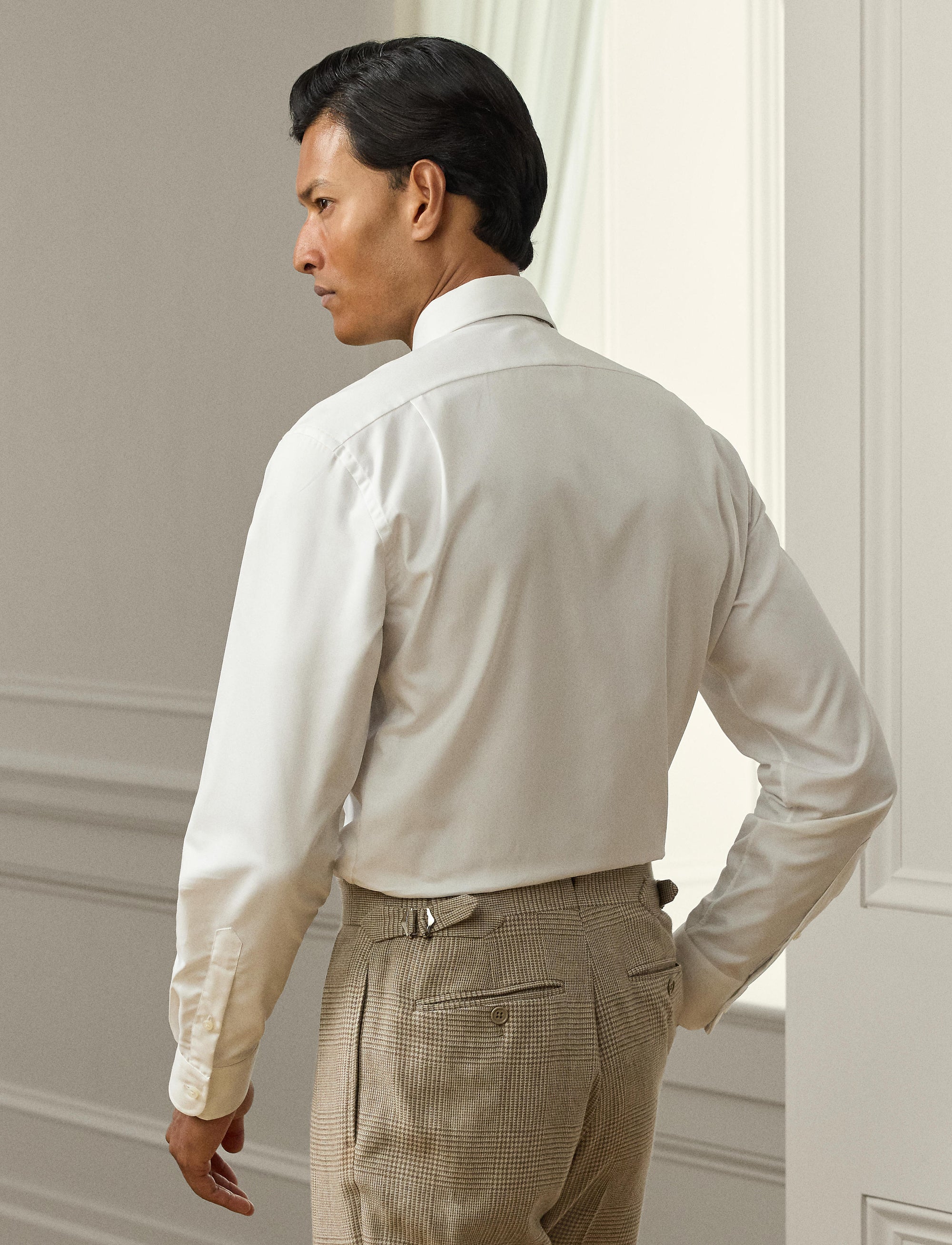 Wrinkle-resistant twill shirt - White