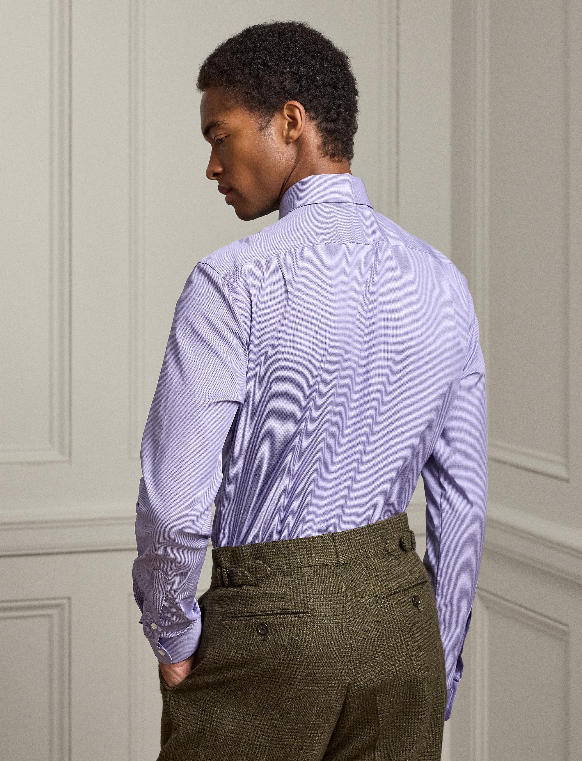 Chemise micro pied-de-poule sergé - Amethyst