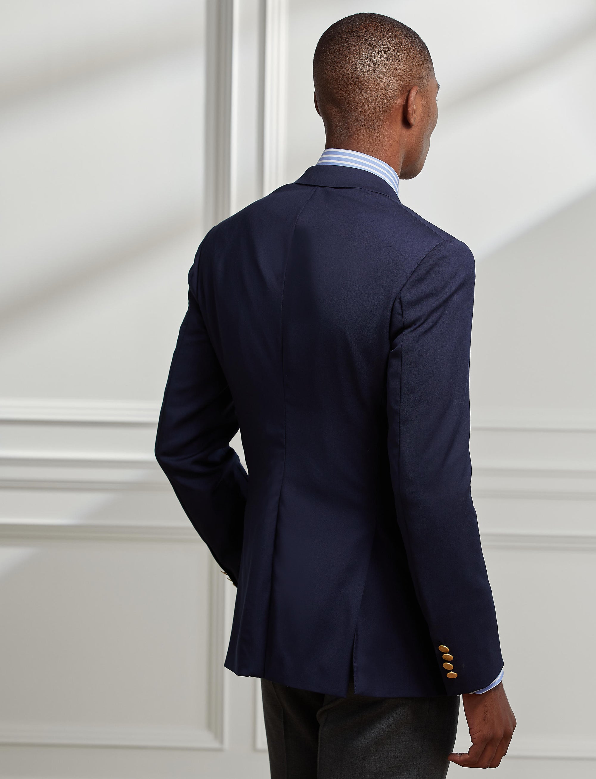 Gregory twill blazer with notched lapels - Navy