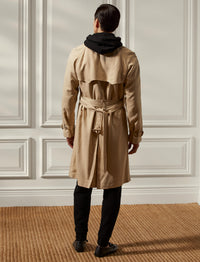 Trench-coat hydrofuge en soie - Tan