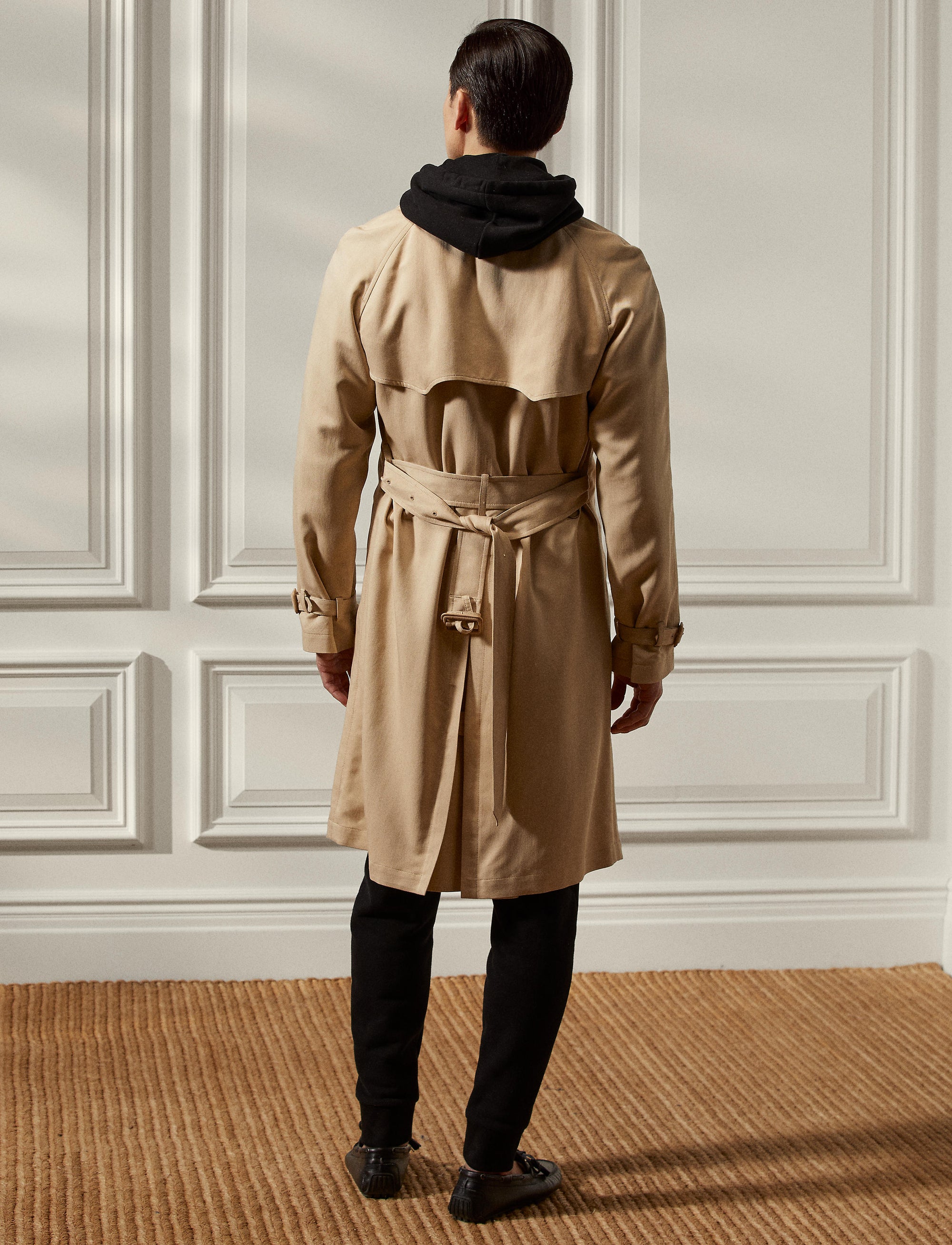 Trench-coat hydrofuge en soie - Tan