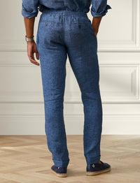 Pantalon en dobby de lin - Dark Indigo