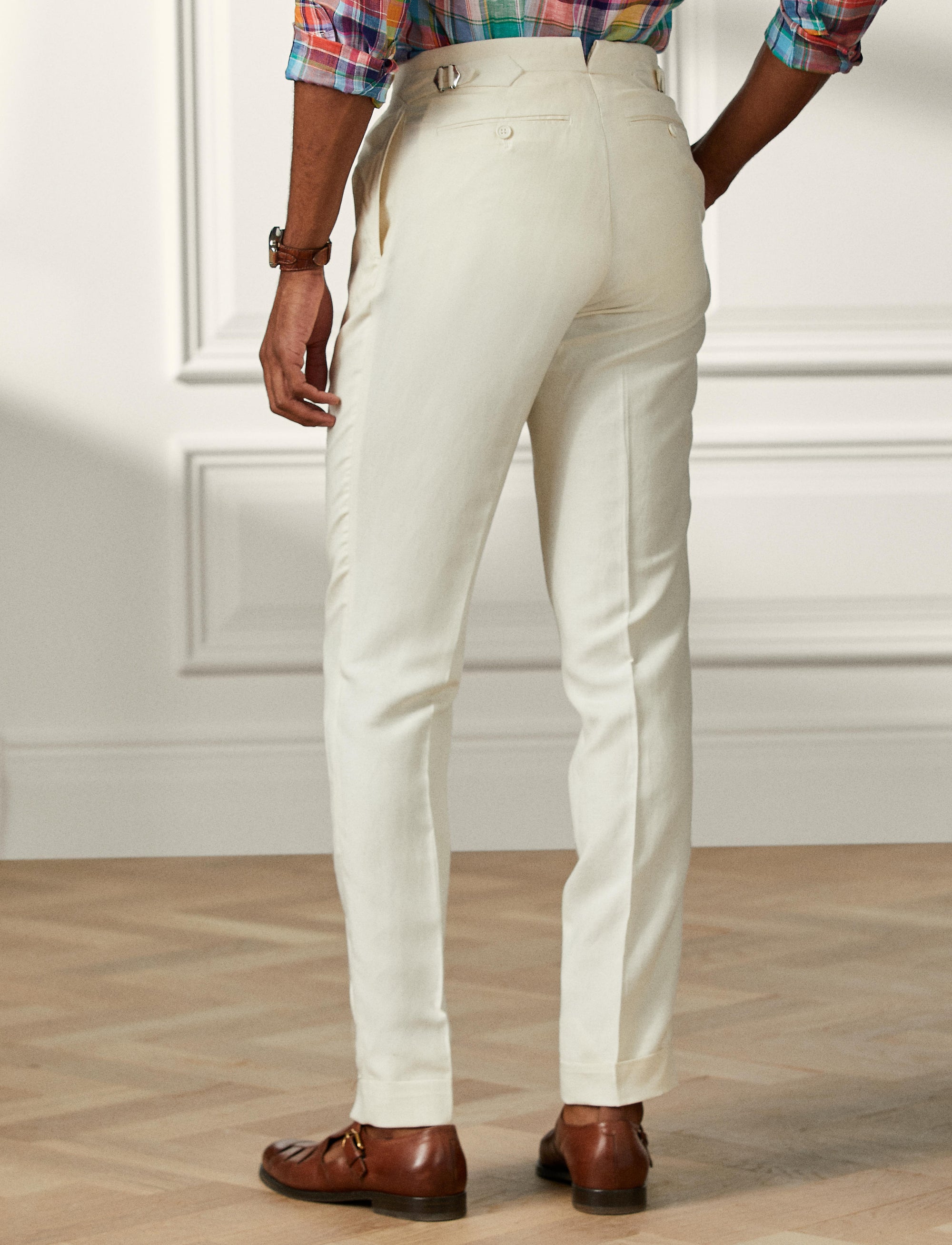 Pantalon Gregory en lin et soie mélangé - Classic Cream