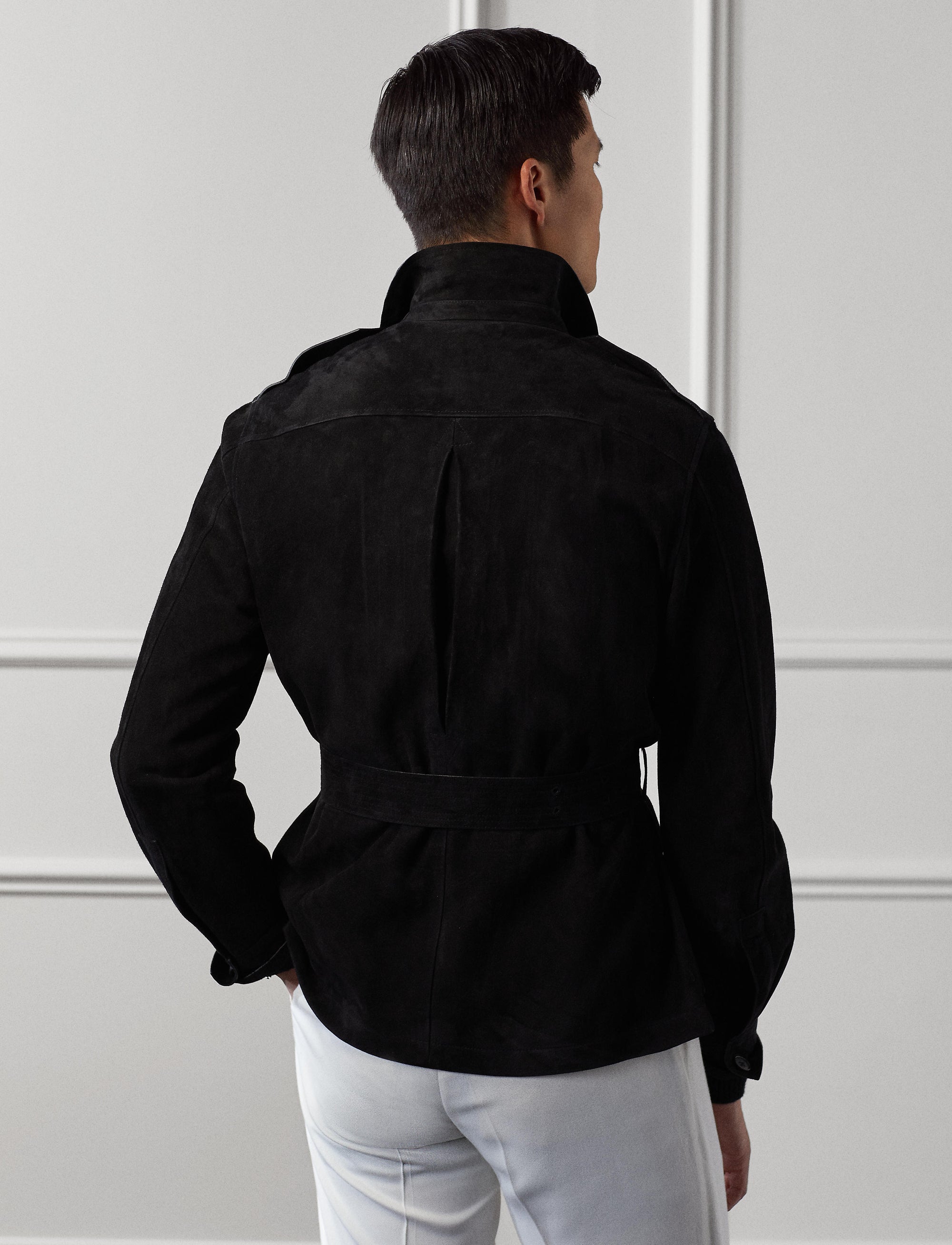 Belted suede jacket - Polo Black