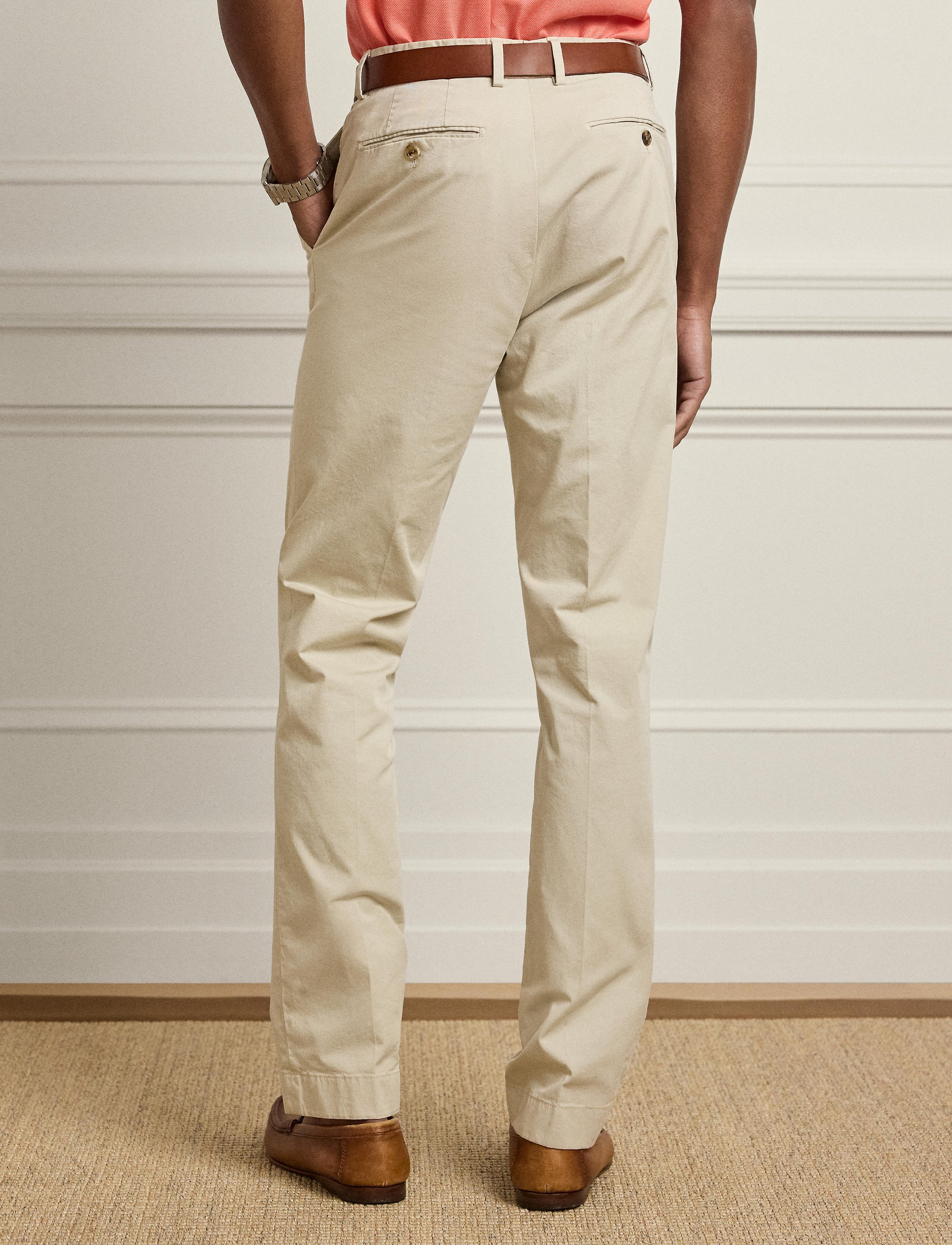 Slim-fit stretch chino trousers - Classic Stone