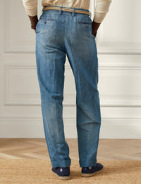 Pantalon à poches en lin - Indigo