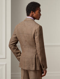 Kent suit jacket in linen - Brown & Tan