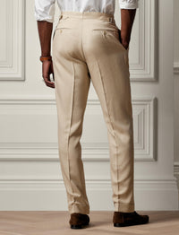 Gregory handmade silk trousers - Light Tan