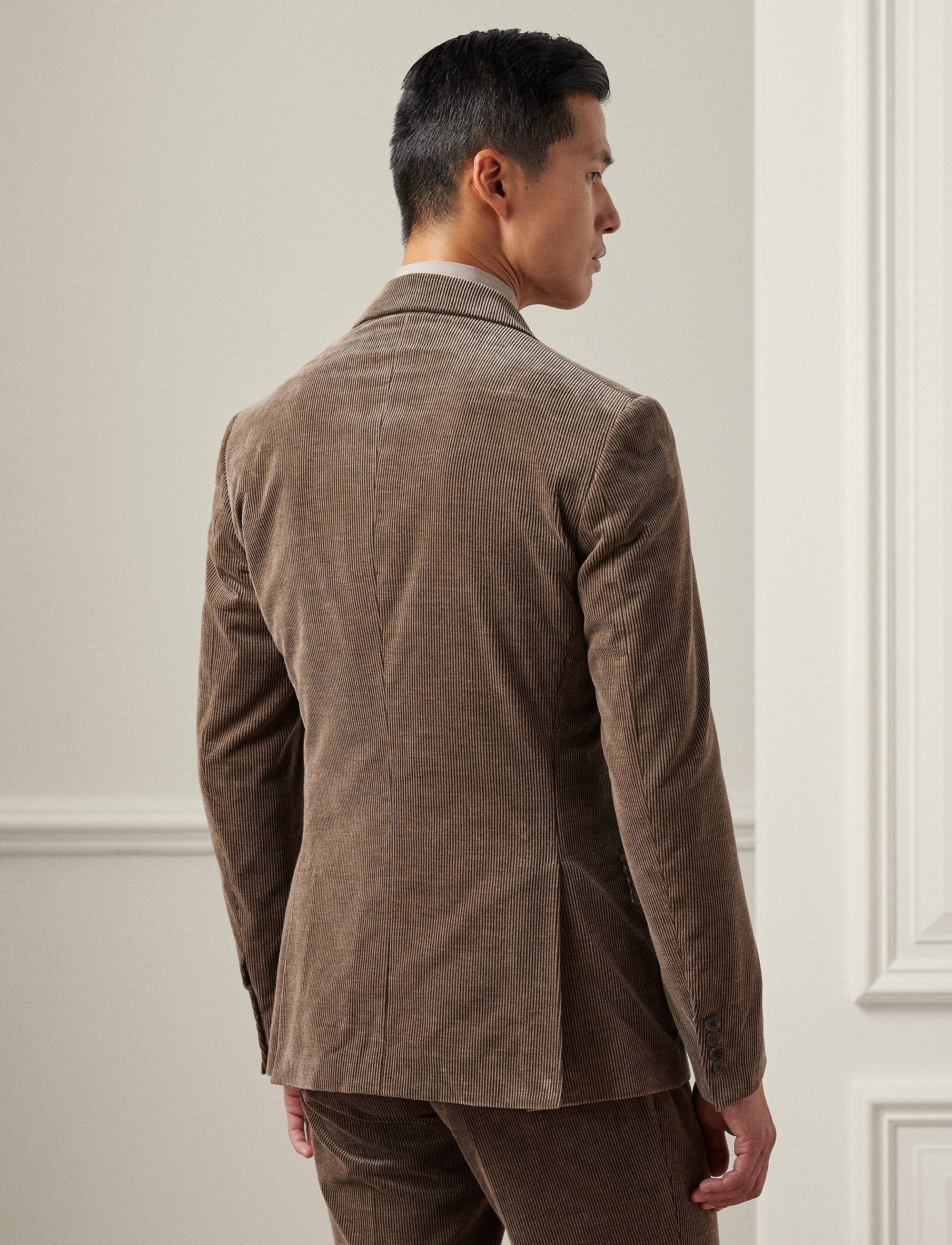 Kent velvet suit jacket - Dark Taupe Heather