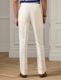 Pantalon Gregory en soie et lin mélangé - Classic White