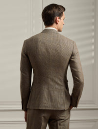 Costume Kent prince-de-galles en laine - Tan, Brown With Purple Deco
