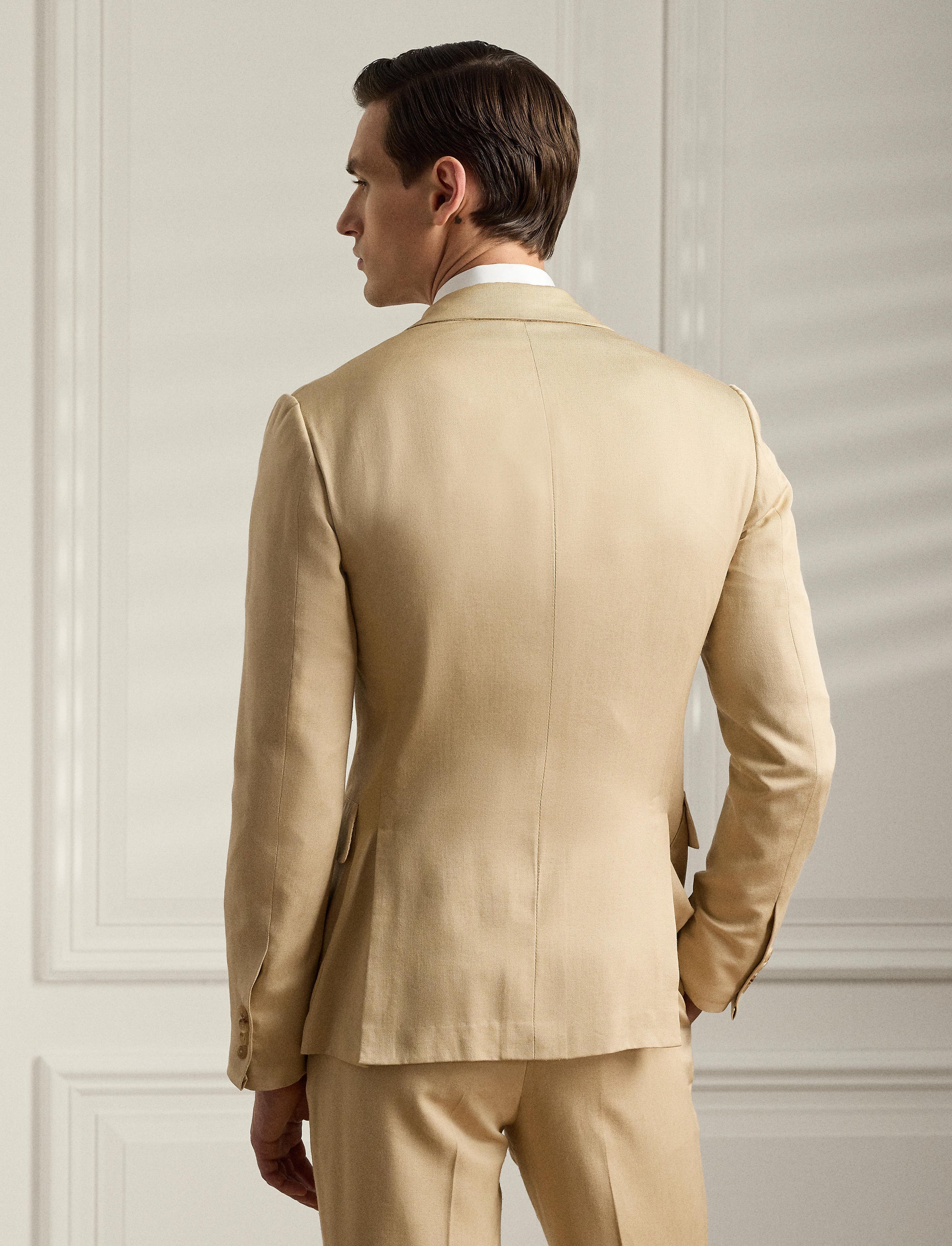 Costume Gregory fait main en soie mélangée  - Light Tan