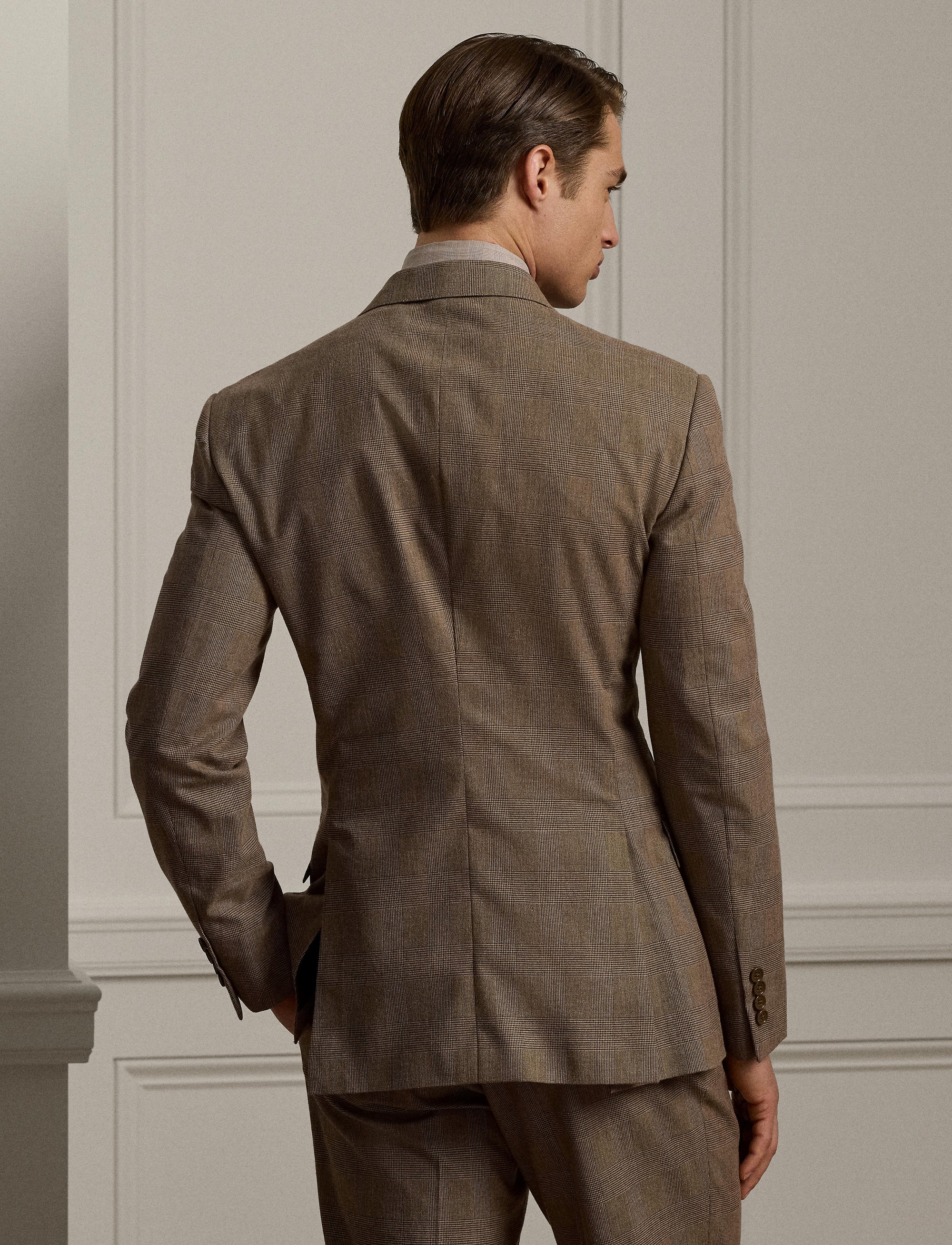 Kent Prince of Wales wool suit - Camel & Brown