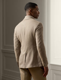 Veste Hadley en laine et soie mélangée - Taupe Melange