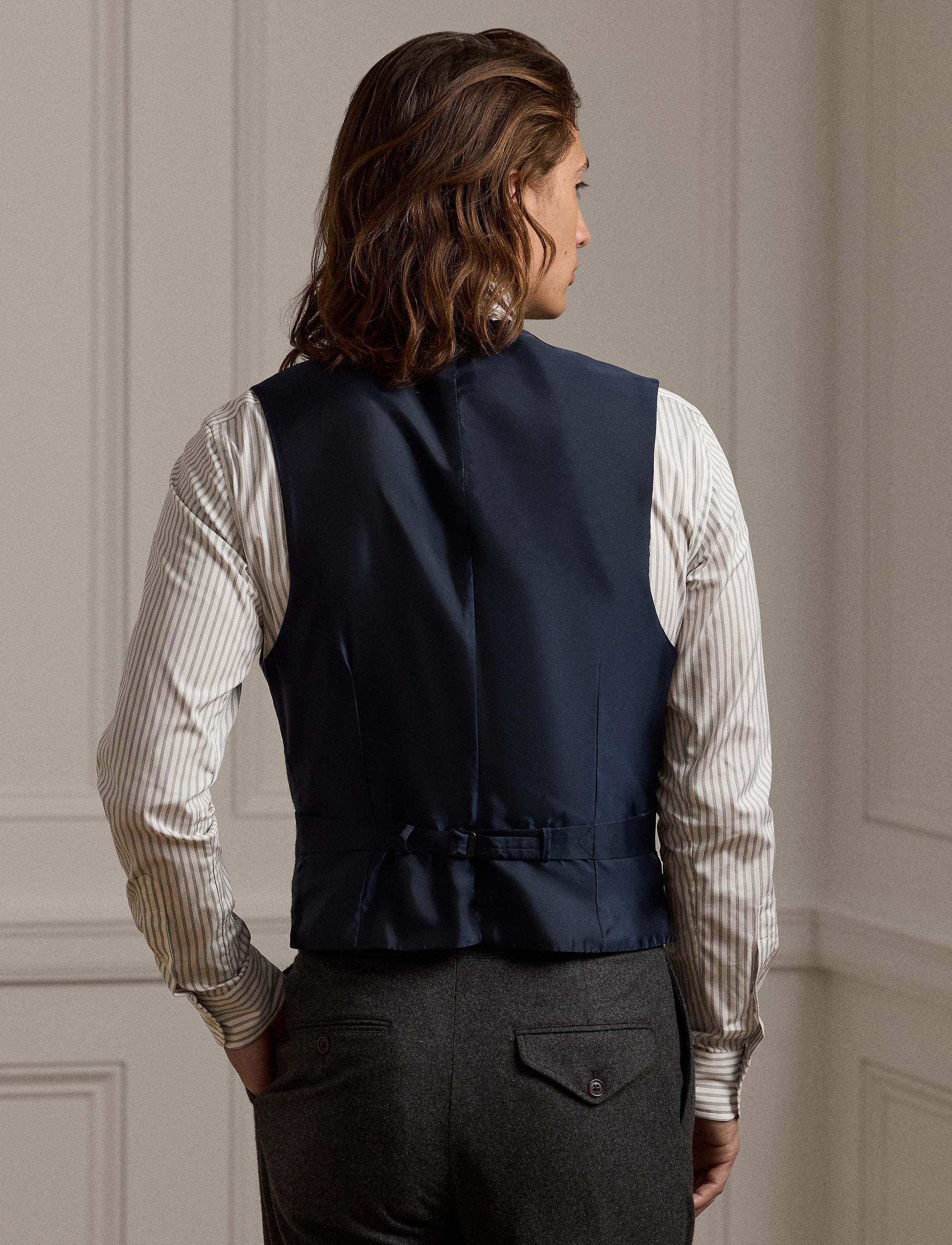 Wool flannel cardigan - Navy