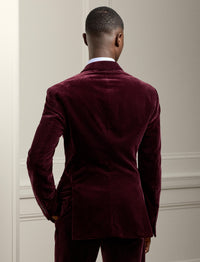Veste Kent en velours - Dark Maroon
