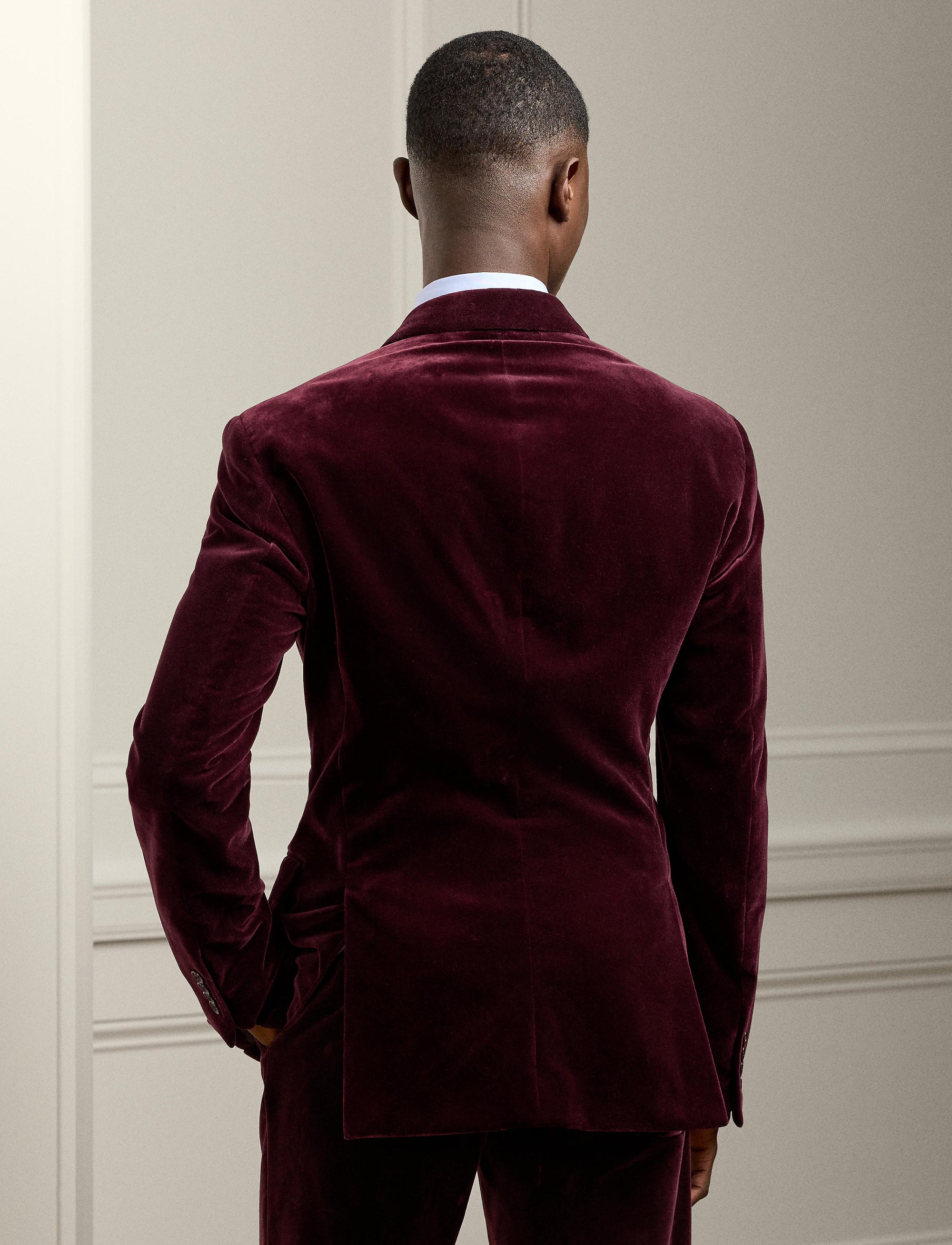 Veste Kent en velours - Dark Maroon