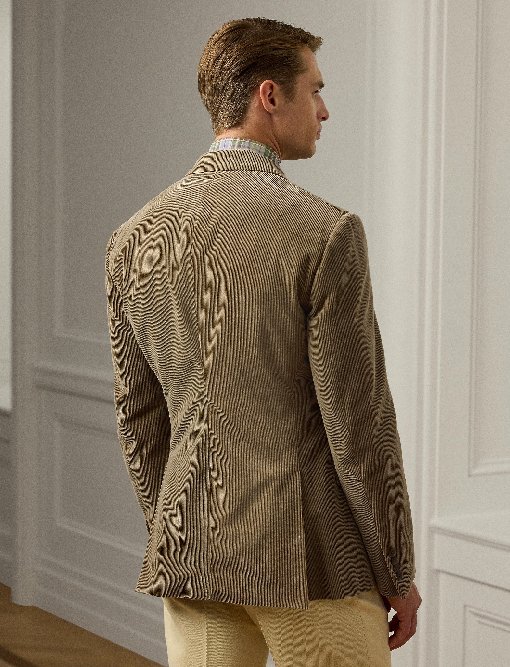 Veste de costume Kent en velours - Camel Melange