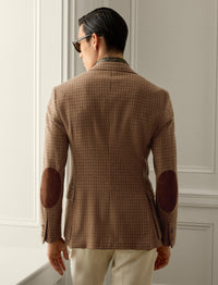Blazer Kent à carreaux en cachemire et laine mélangé - Tan, Brown & Multicolore
