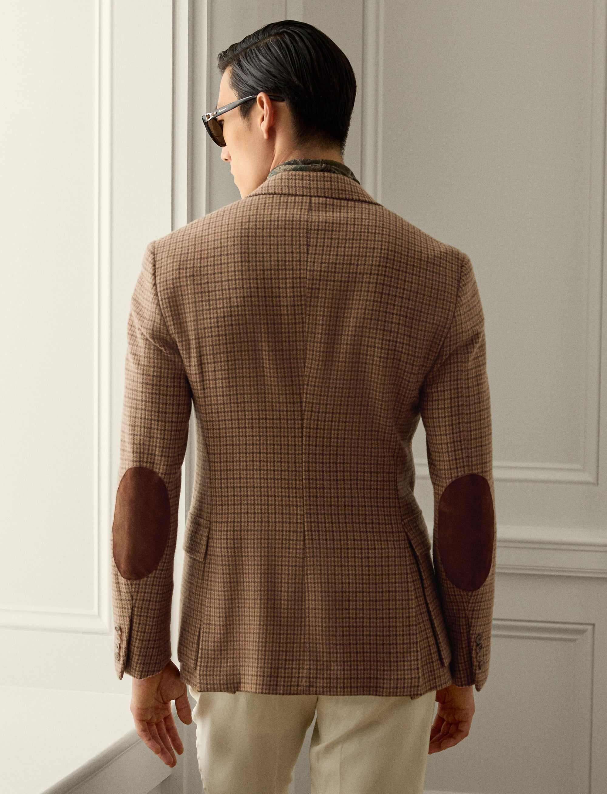 Blazer Kent à carreaux en cachemire et laine mélangé - Tan, Brown & Multicolore