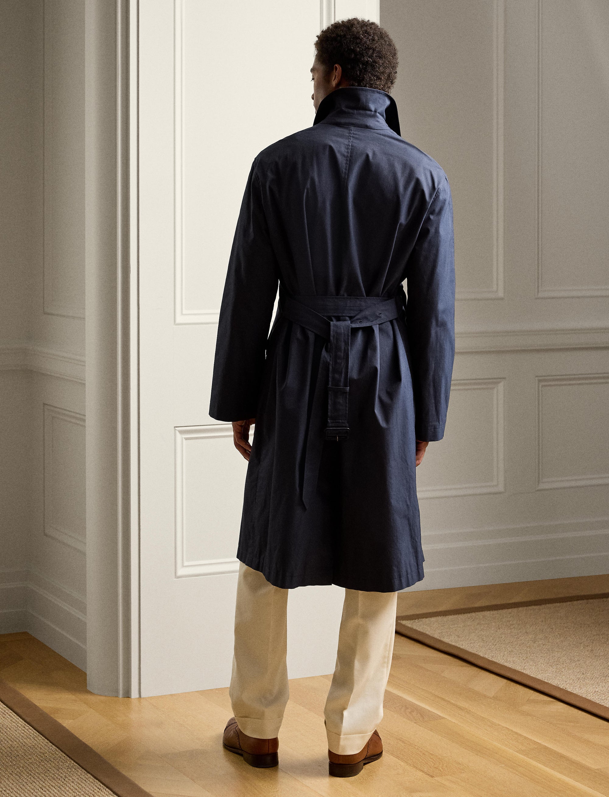 Trench-coat balmacaan rangeable en laine - Navy