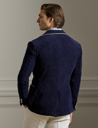 Embroidered cotton terry blazer - Classic Chairman Navy