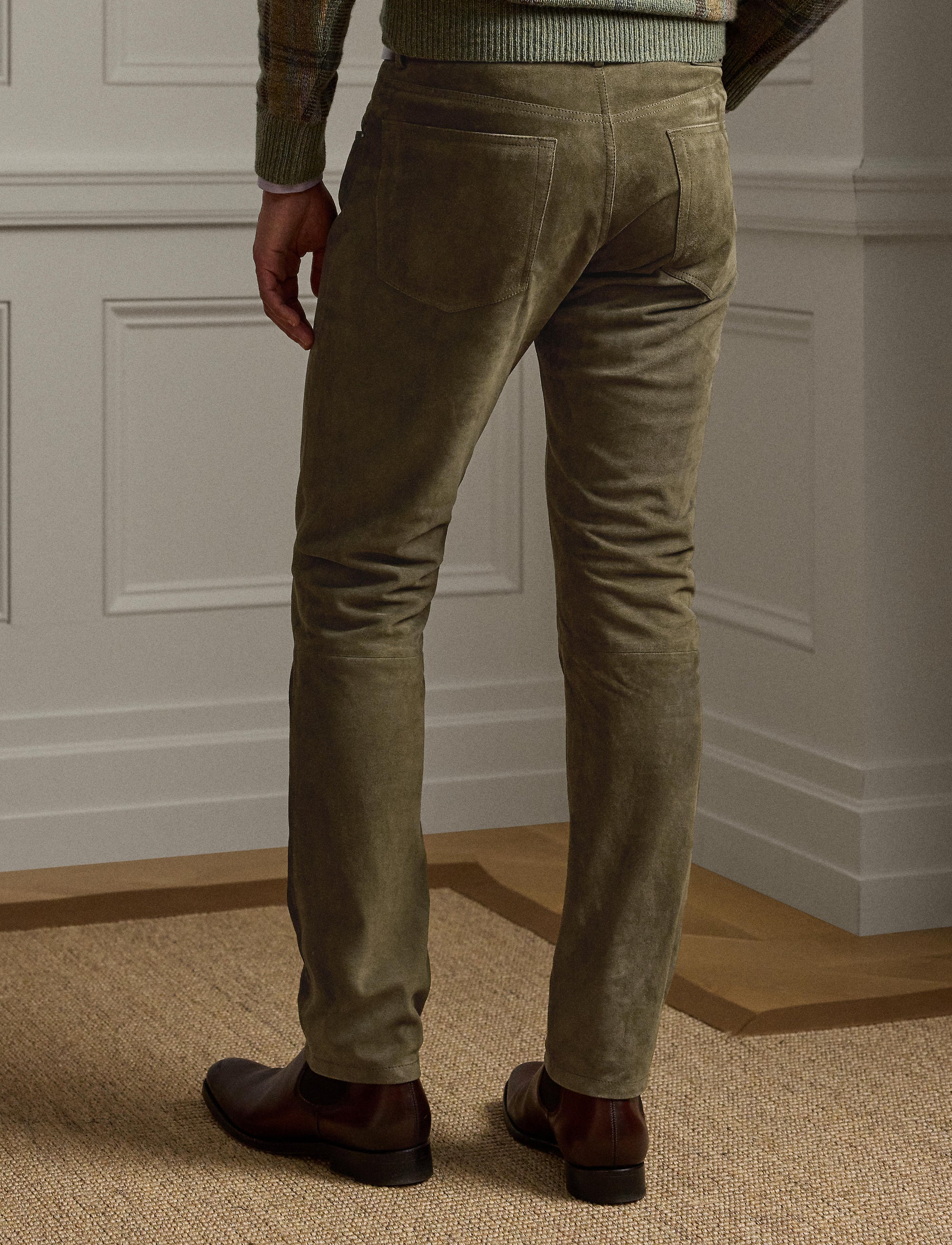 Pantalon cinq poches en daim - Thicket Moss