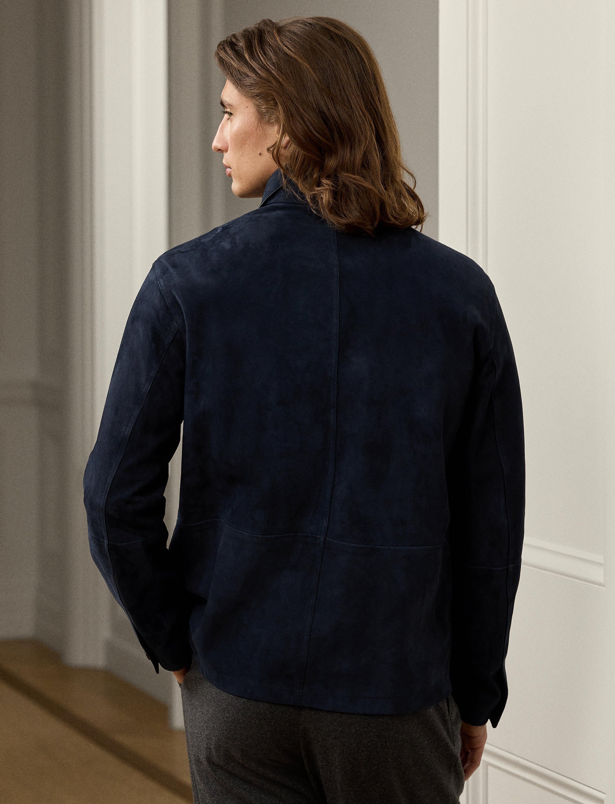 Veste Burnham en daim - Navy