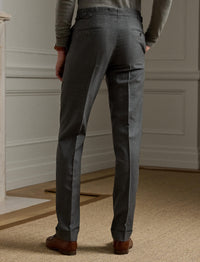 Gregory wool flannel trousers - Medium Grey Heather