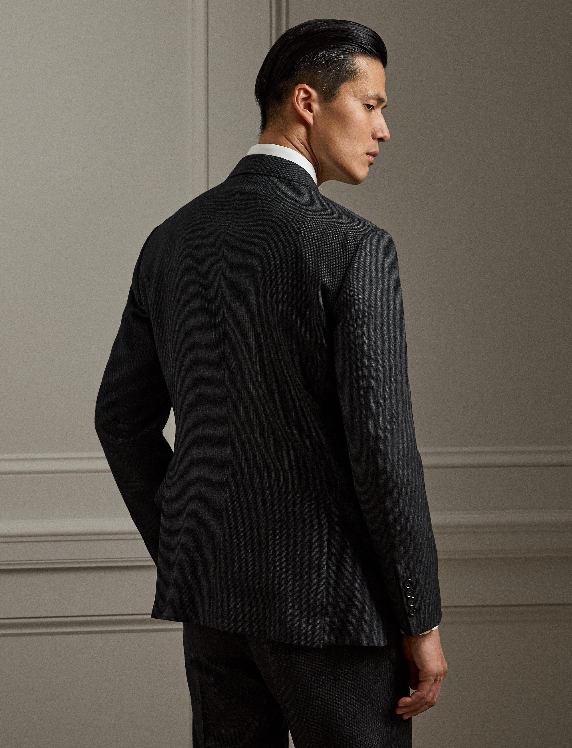 Kent small polka dot wool suit - Charcoal & Multicolore
