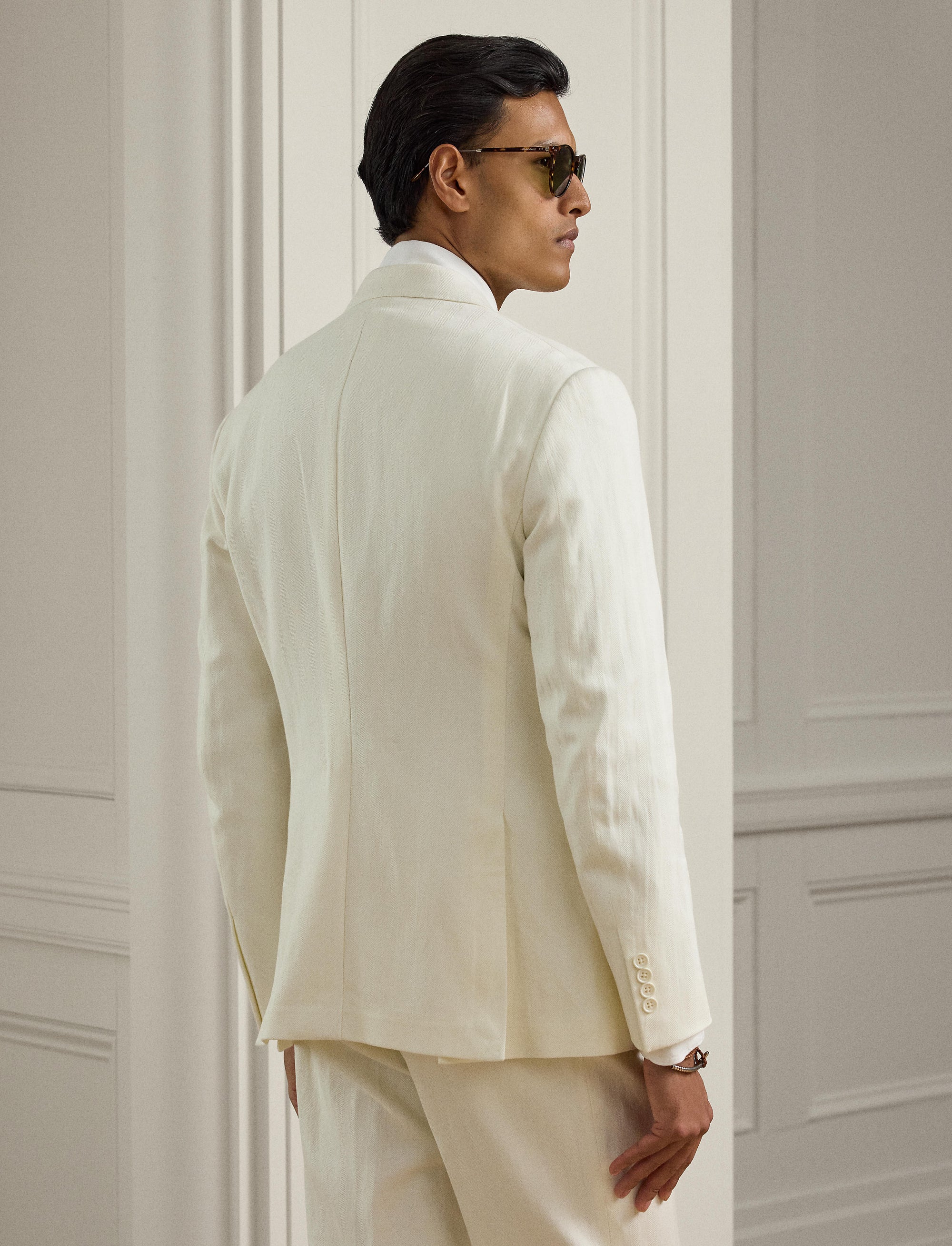 Veste de costume Kent fen lin - Lux Cream