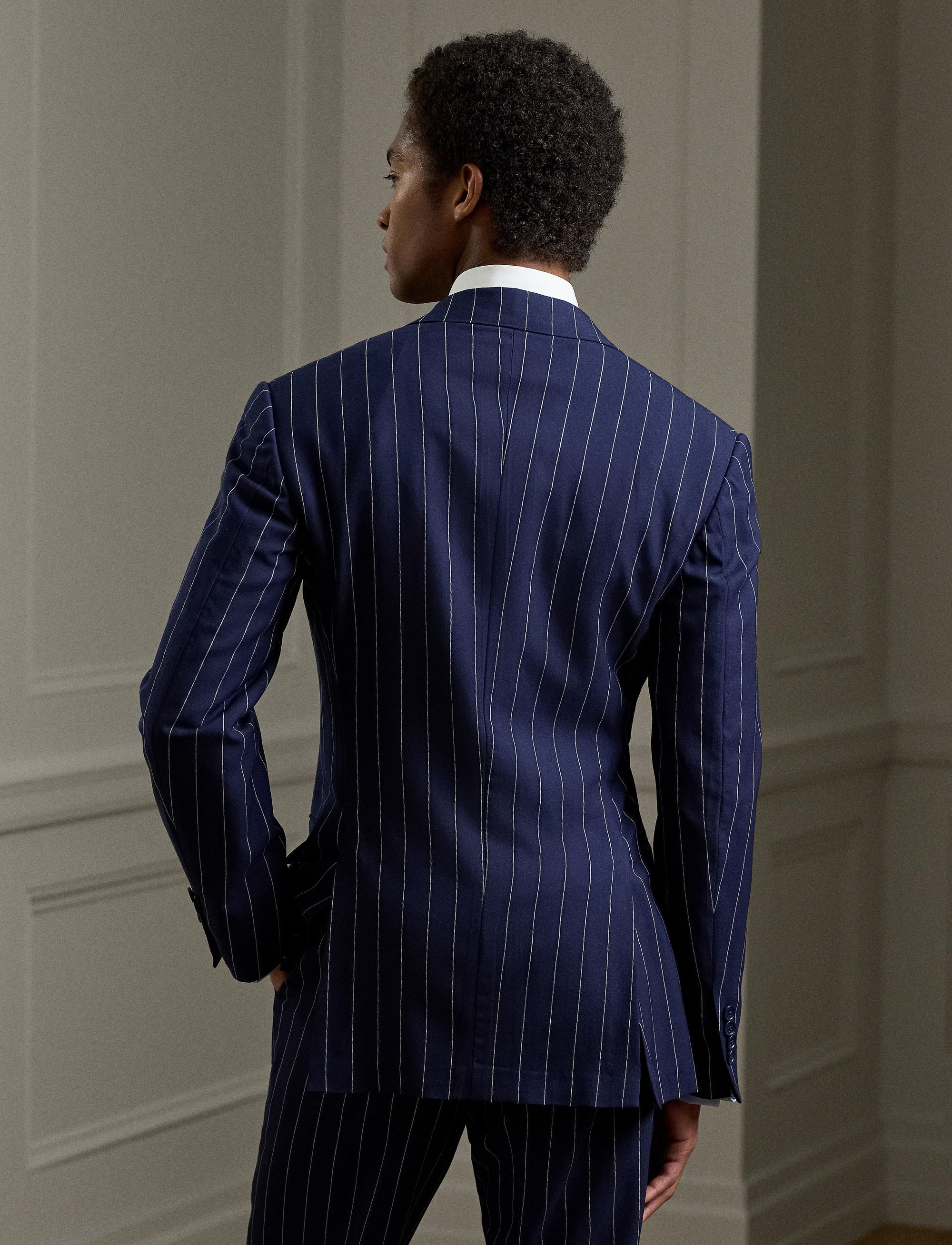 Costume Kent en lin et laine mélangée - Navy & White