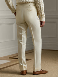 Pantalon de costume Gregory en soie et lin mélangé - Classic Cream