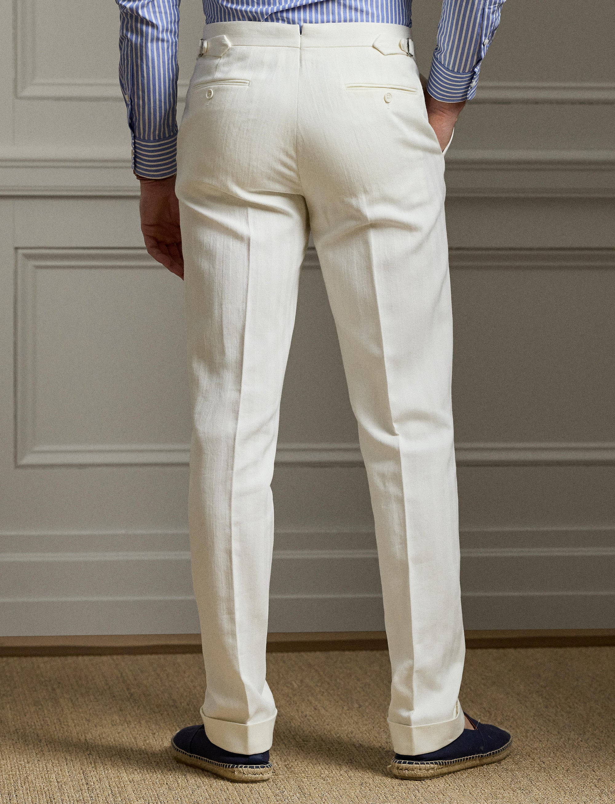 Gregory dress trousers in linen - Lux Cream